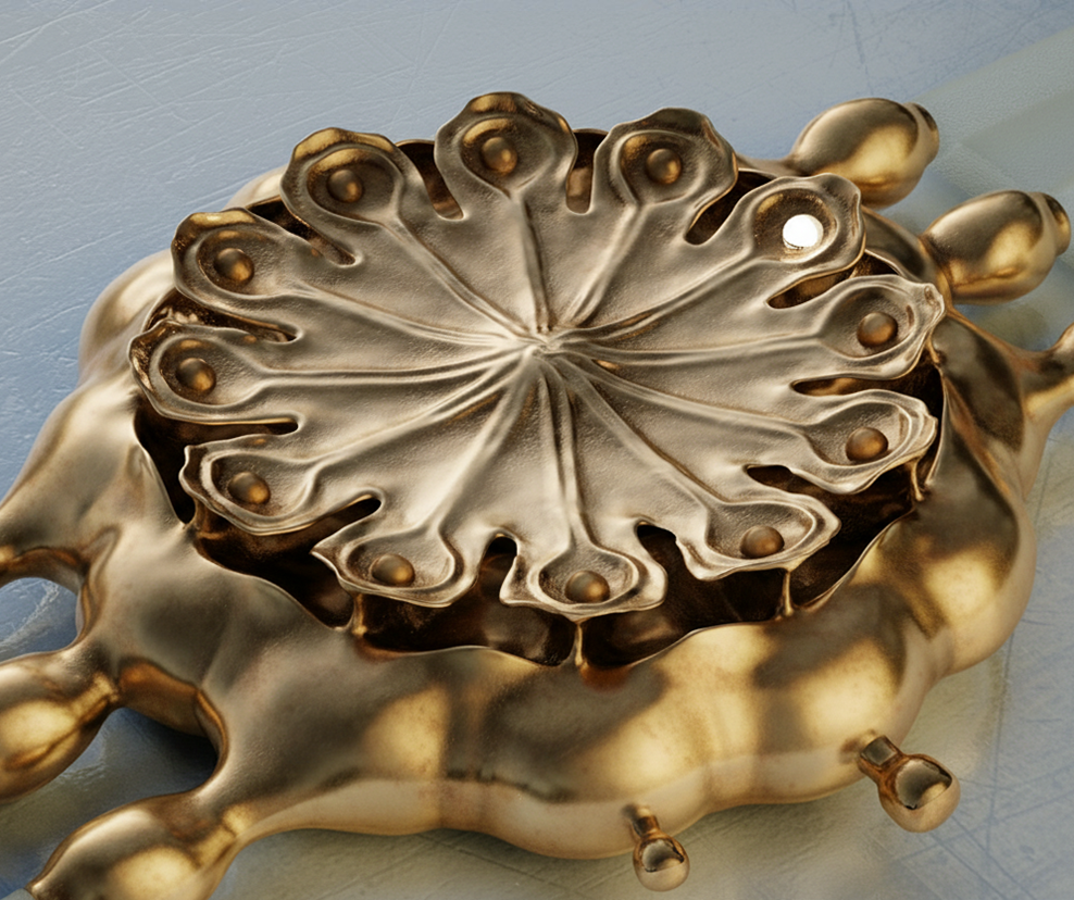 Poppy Seed-pod watch, bronze