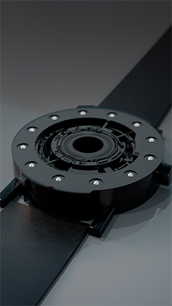 Techno-circle #1 watch, black aluminium. Thumbnail