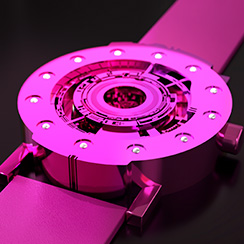 Techno-circle #1 watch, magenta anodised titanium, Thumbnail