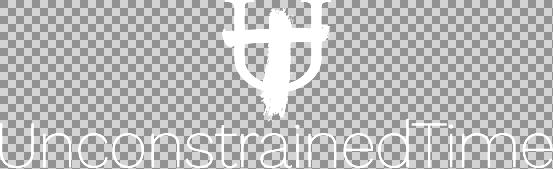 UnconstrainedTime logo with wording - white on transparent - thumbnail