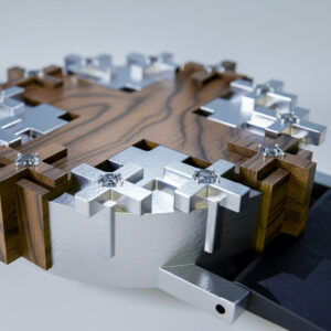 Cross #1 watch in platinum with American black walnut