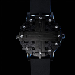 Cross #1 watch, in blackened silver and ebony, rim lit, thumbnail