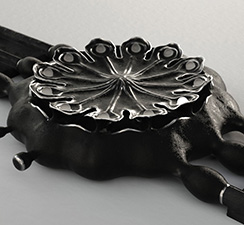 Poppy Seed-pod watch, blackened silver. Thumbnail