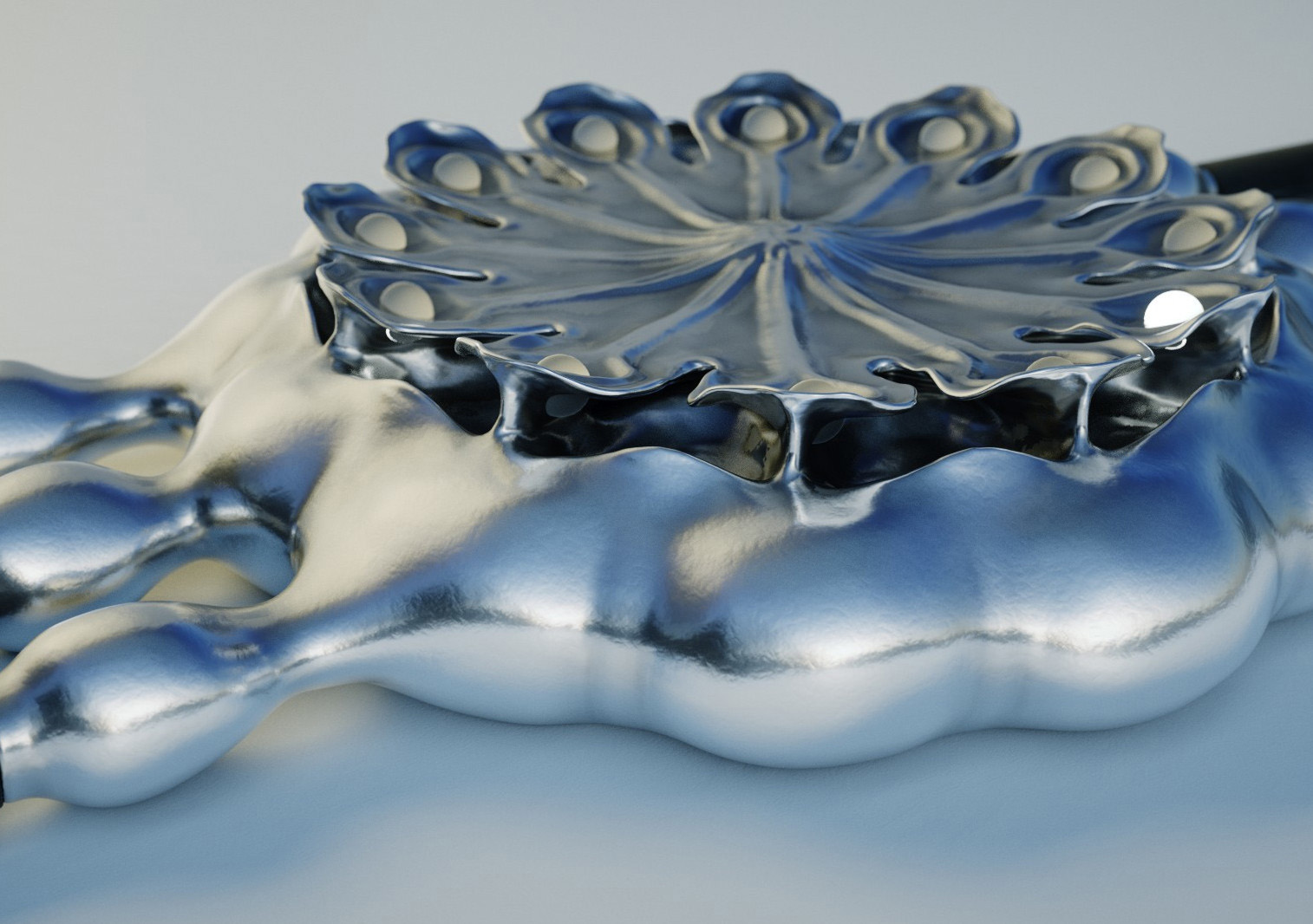 Poppy Seed Pod watch in silver